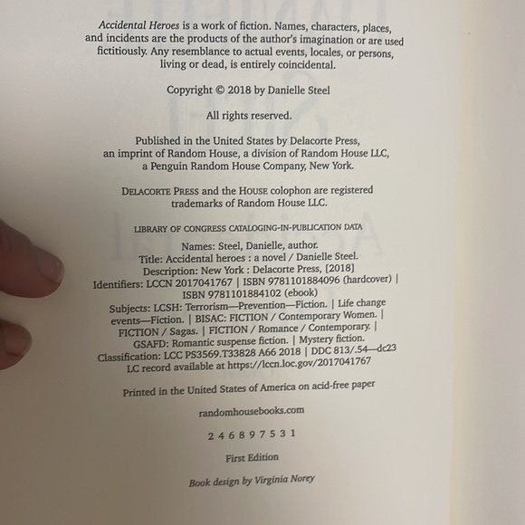 First Edition novel Danielle Steel 2018 printing - Picture 2 of 5